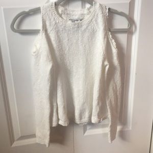 Abercrombie kids off white cold shoulder sweater